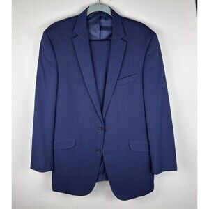 Men's Suit 42L W35 Navy Blue Office Corp Suit Kenneth Cole